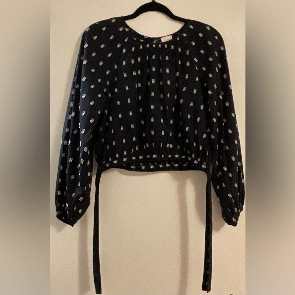 EUC Cinq à Sept Black and White Patterned Blouse